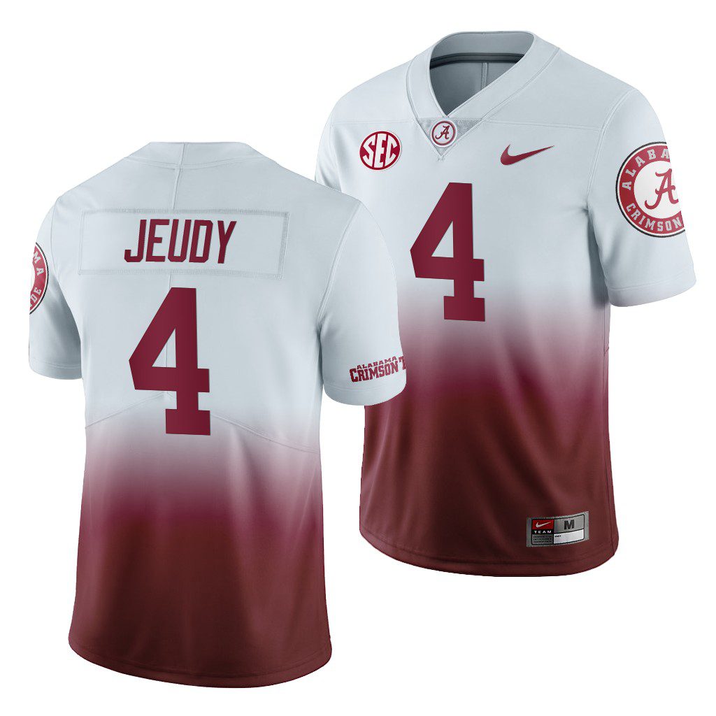 Men's Alabama Crimson Tide Jerry Jeudy #4 Color Crash Gradient 2019 NCAA College Football Jersey